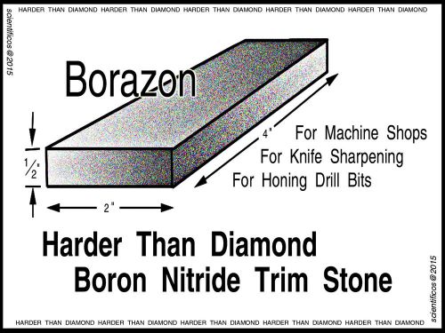 Boron Nitride Honing Stone - Harder than Diamond - 4 x 2 x .5 Inches