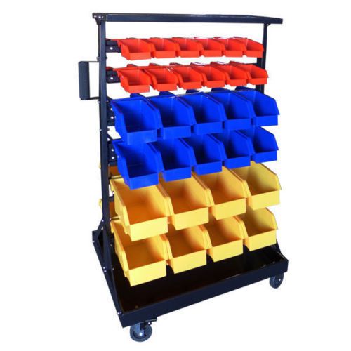 Mobile 60 removable bolt bin nuts flats screws storage organizer cart shelf rack for sale