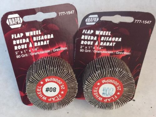 2&#034; x 1&#034; x 1/4&#034;, 80 grit flap wheel napa 777-1547 2 pack 1399wq.1c for sale