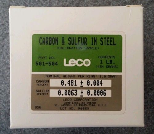 Leco Carbon and Sulfur in Steel Calibration Ring Standards Leco 501-504 NEW