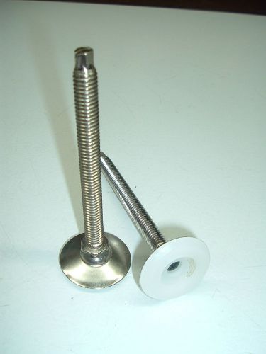Four (4) 3/8 inch x 3&amp;7/8 inch nylon base adjustable swivel glides for sale