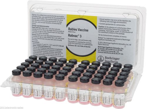 Rabvac 3 Rabies Vaccine for Dogs, Cats and Horses * 50 x 1 dose