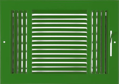 12w&#034; x 8h&#034; Fixed Stamp 3-Way AIR SUPPLY DIFFUSER, HVAC Duct Cover Grille Green