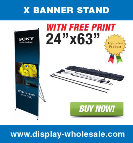 X Trade Show Banner Stand + 24&#034;x63&#034; vinyl print