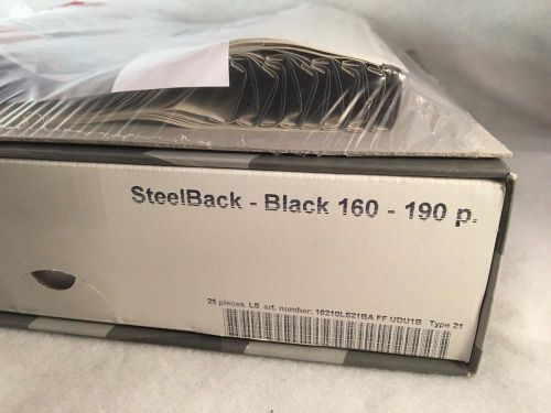 Box of 25 Unibind Steelback Black 160-190p Type 21 Covers
