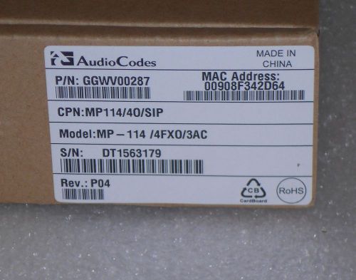 AudioCodes MP114/4O/SIP