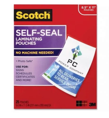 Scotch Self-Seal Letter Size Laminating Pouches - MMMLS85425G