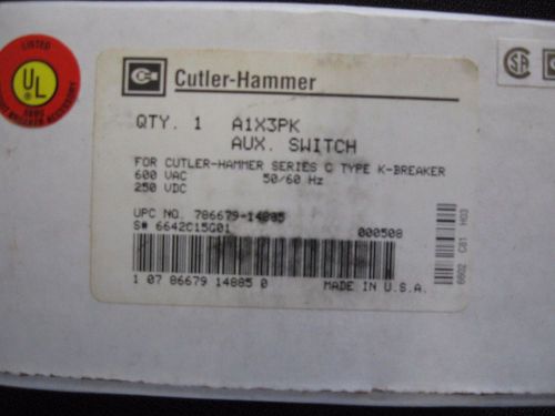 Cutler hammer auxiliary switch a1x3pk- new for sale