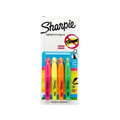 Sharpie Accent Mini Highlighters, 4 Colored Highlighters(20374)