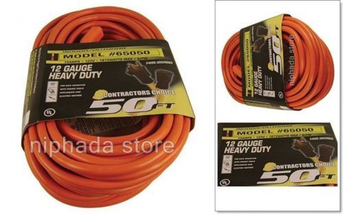 Us wire power cable orange heavy duty extension electrical tool cord 12/3 gauge for sale