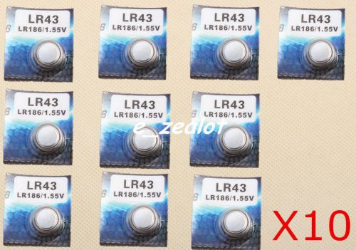 10pcs LR43/186 Button Batteries coin batteries watch batteries Perfect