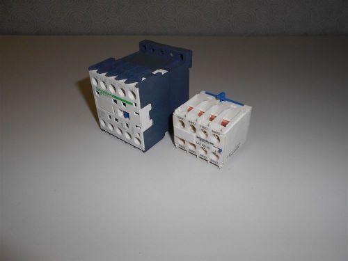 (2 PCS) SCHNEIDER ELECTRIC CONTROL RELAY 600VAC 10AMP &amp; CONTACTOR AUX CONTACT