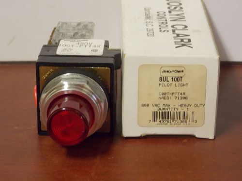 Joslyn clark #100t-ptt4r 480v red press-to-test pilot light for sale