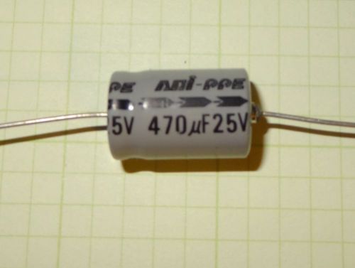 20  pcs 470 uF, 470uF,  25V Axial Electrolytic Capacitor.