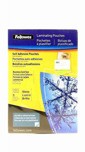 NEW Fellowes Self-Adhesive Laminating Pouch Business Card 5mil 5PK Clear CHOP