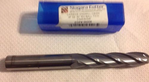 Niagara cutter #56006 cb430 carbide em 4flute  se 30* rh ball ticn 5/8 x 5/8 x 3 for sale