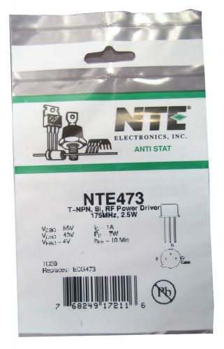NTE473: 2.5-Watt RF Power Transistor: Sub for 2N3553 &amp; 2N3924: Ideal for QRP