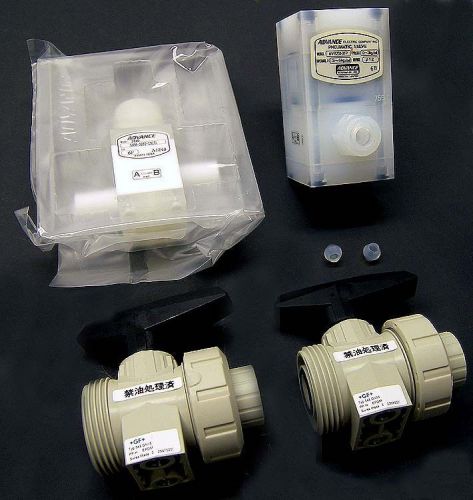 Lot 4 advance +gf+ pneumatic true union pvc ball valve av-5250 / 546 dn15 new for sale