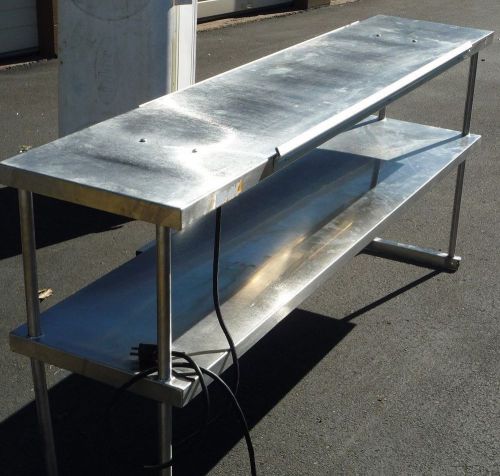 Stainless steel shelf fits over steam table w/ apw wyott warmer &amp; 3 ticket rails for sale