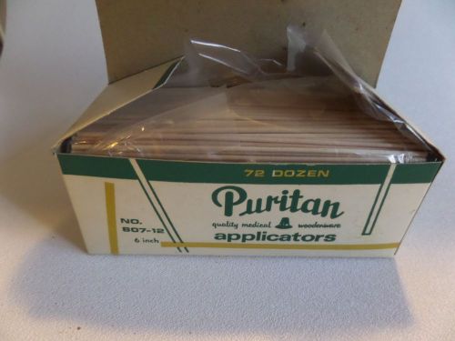 Puritan Applicators (No. 807-12) 6 Inch Opened Box of 72 Dozen ~ No Tips