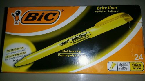 BIC Brite Liner New 24 Pack Yellow Multi-use tip Highlighters