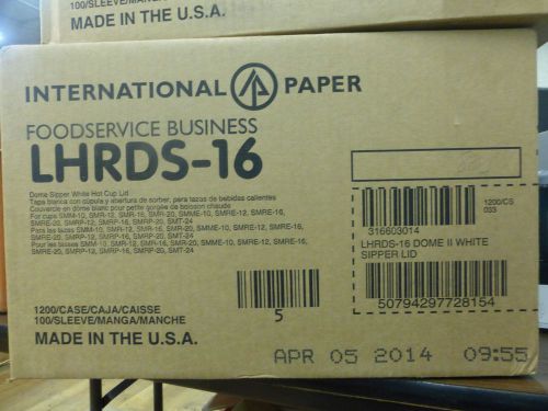 (1200) INTERNATIONAL PAPER LHRDS-16 DOME II Sipper LIDS; 12-20 oz.