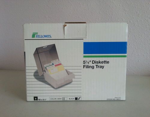 NOS Diskette Filing Tray FELLOWES  5 1/4&#034; Floppy Disk Container Box