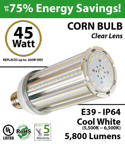 45w led lamp bulb commercial industrial corn light replace metal halide hid hps for sale
