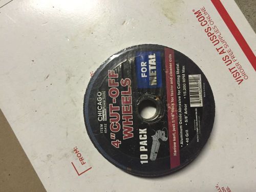 Chicago 10 Pack of 4&#034; Cut-Off Wheels For Cutting Metal  **NEW**