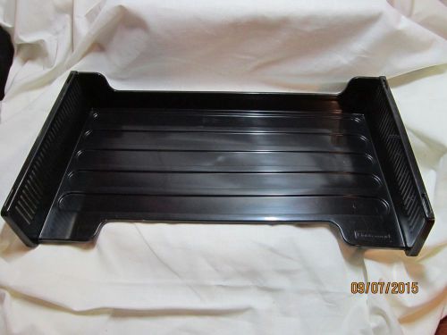 Rubbermaid Black Stackable High-Capacity Front Load Legal Size Tray EUC