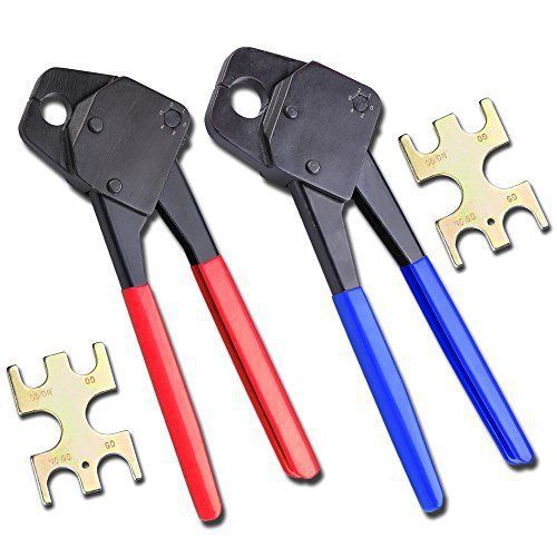 1/2&#034; &amp; 3/4&#034; pex crimpers plumbing crimping tools set copper ring with gonogo gau for sale
