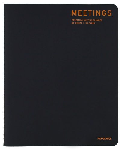 At-a-glance wirebound meeting planner 8.75 x 11 inch sheet size 80 sheets bla... for sale