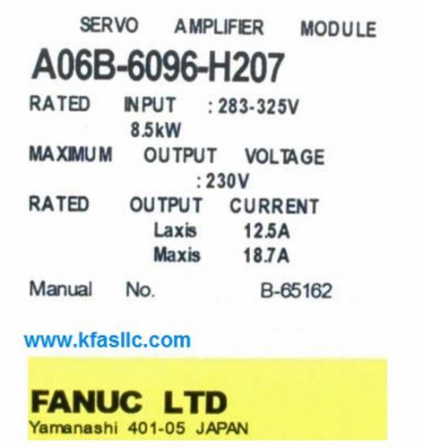 Fanuc Servo Amplifier A06B-6096-H207 or A06B6096H207 REPAIR SERVICE