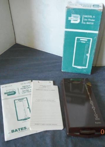 VINTAGE BATES MODEL A FLIP OPEN LIST FINDER NEW IN THE BOX WITH NEW REFIL CARDS