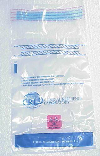 25  Plastic Toxic / Medical / Biohazard Specimen Waste Bags 8-1/2&#034; X 6-1/4&#034;