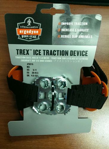 Ergodyne TREX (TM) 6315 Strap-On Heel Ice Traction Device, Black Size M/L