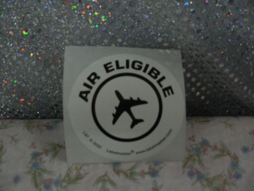AIR ELIGIBLE,  Sticker, Label, Labelmaster Part# L97, 3&#034; Diam. Black/White