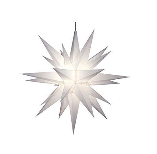 Keystone 21&#034; lighted 3-dimensional white moravian star hanging christmas for sale