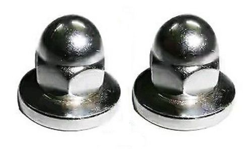 BRAND NEW 2 CHROMED M8 DOMED NUTS T-COVER/FILTER #144392 #145233 Only BID@SF