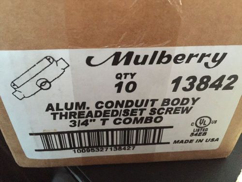 Box of 10 Mulberry Aluminum Conduit Body Threaded/Set Screw 3/4&#034;T Combo