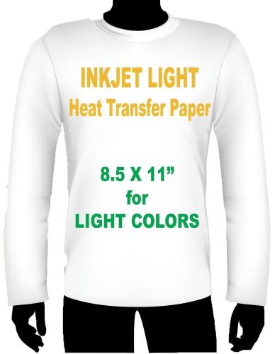 Inkjet heat transfer paper iron on light 50 pk 8.5x11 for sale