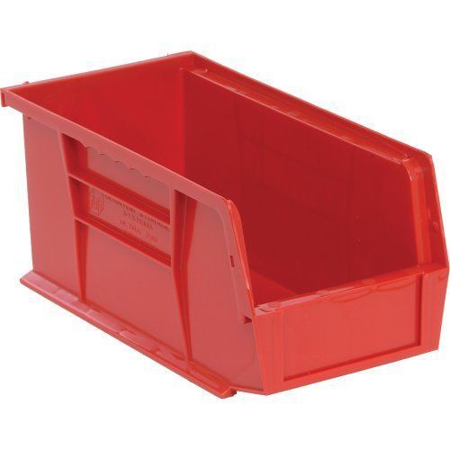 Edsal High Density Stackable Plastic Bin 5 Width x 5 Height 11 Depth Red 12 Pack