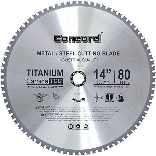 Concord blades mcb1400t080hp 14-inch 80 teeth tct ferrous metal cutting blade for sale