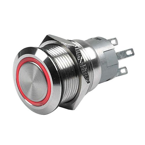 Marinco push-button switch 12v momentary (on)/off red led - ideal for lighting for sale