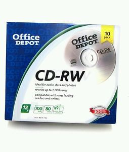 Office Depot CD-RW blank media 10 pack 679-792 (New)