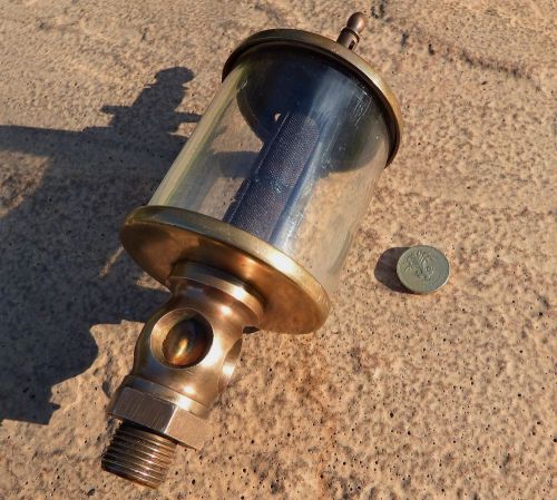 Vintage  Oiler Drip Feed Device Reservoir Brass Stationary Engine Boat Petters .