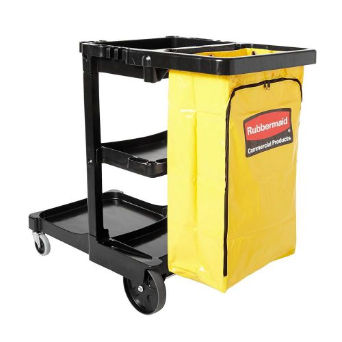 Commercial Utility Cart with Zippered Yellow Bag and 8&#034; Wheels Rubbermaid