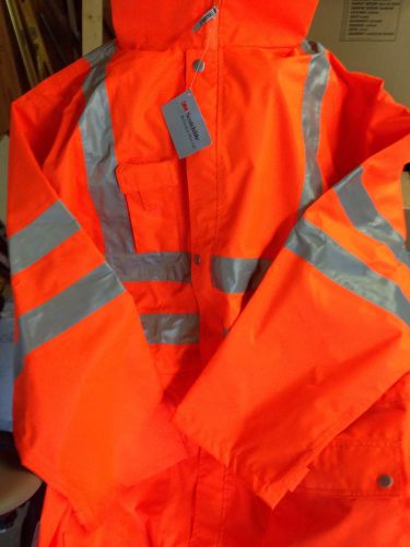 Ergodyne suit 8365 rain jacket w/hood, 8915 pants, hi-vis orange, 5xl for sale
