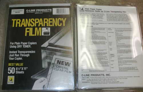 C-Line TRANSPARENCY FILM plain paper copier 8 1/2&#034;X11&#034; 100 sheets total
