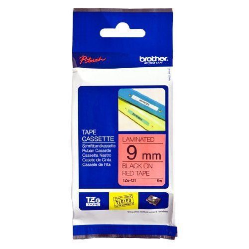 Brother tape 3/8 inch black on red tze421 tze-421 very good for sale